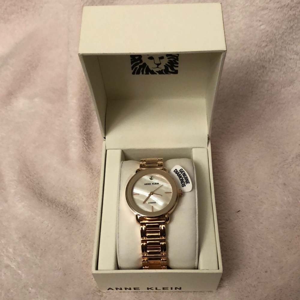 Anne Klein rose gold diamond lady’s watch